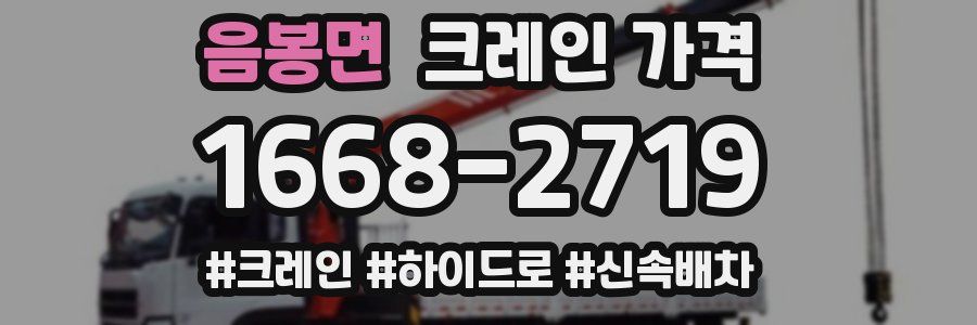 음봉면 크레인 가격
