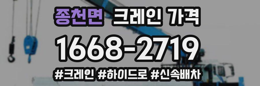 종천면 크레인 가격