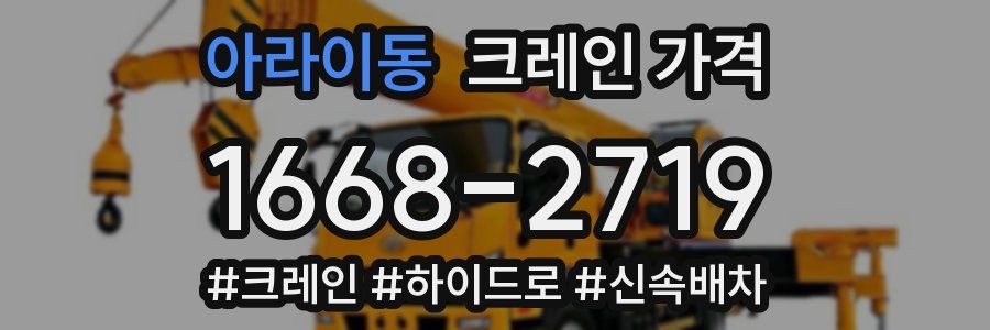 아라이동 크레인 가격
