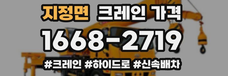 지정면 크레인 가격