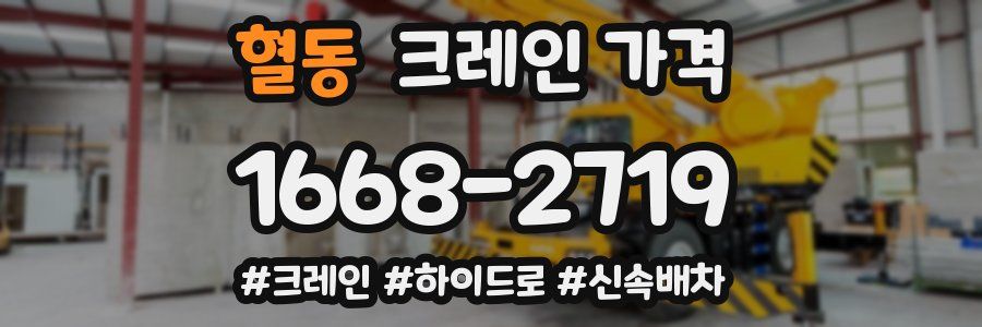 혈동 크레인 가격