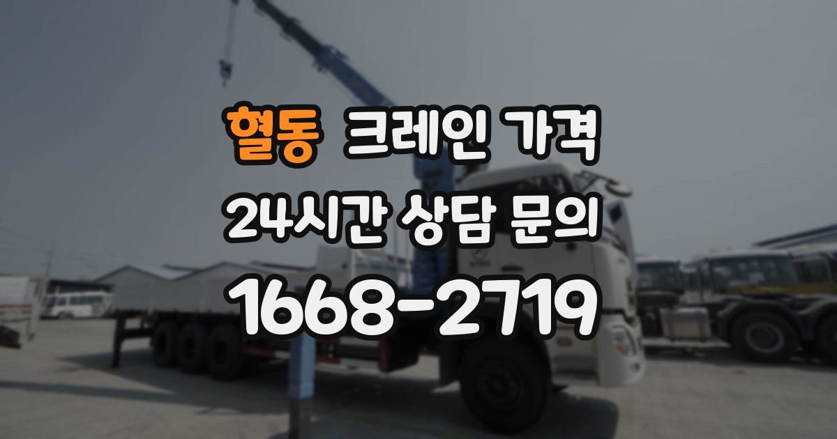 혈동 크레인 가격