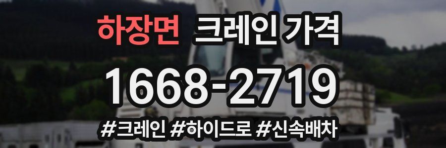 하장면 크레인 가격