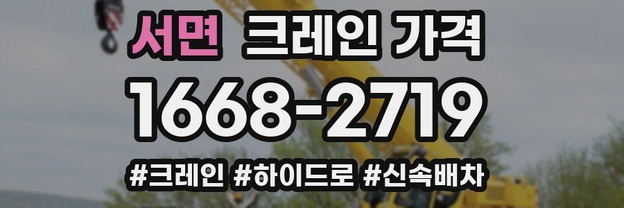 서면 크레인 가격