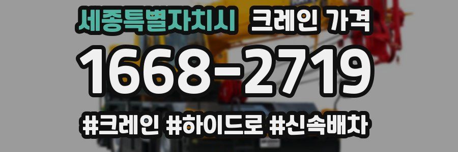 세종특별자치시 크레인 가격