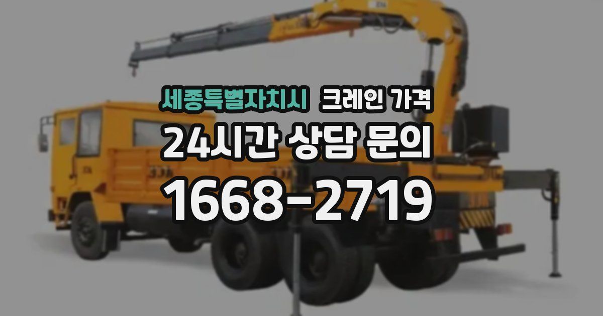 세종특별자치시 크레인 가격