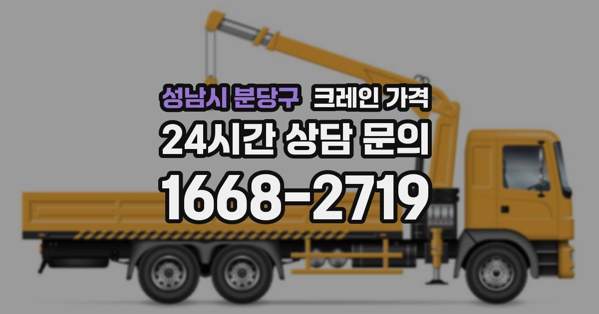 성남시 분당구 크레인 가격