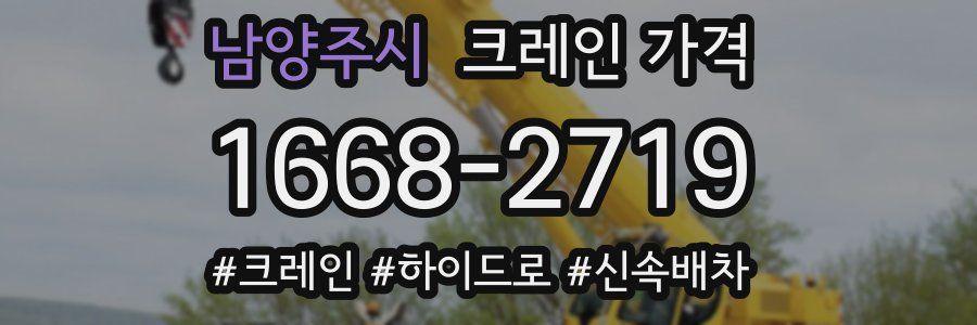 남양주시 크레인 가격