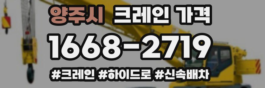 양주시 크레인 가격