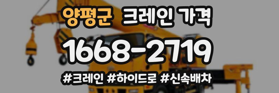 양평군 크레인 가격