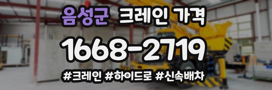 음성군 크레인 가격