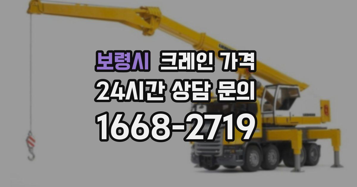 보령시 크레인 가격