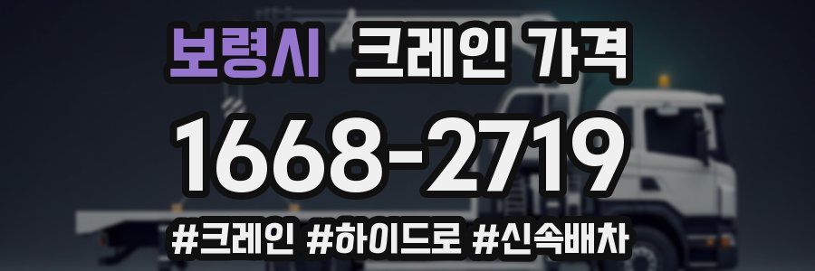 보령시 크레인 가격