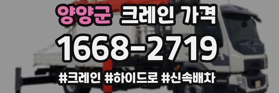 양양군 크레인 가격