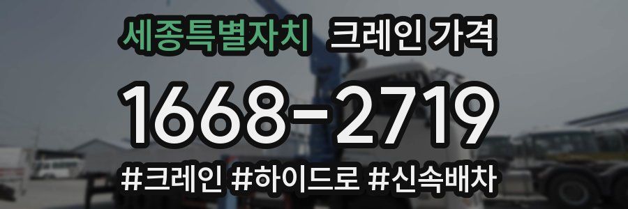 세종특별자치 크레인 가격