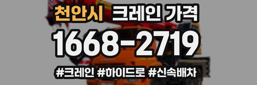 천안시 크레인 가격
