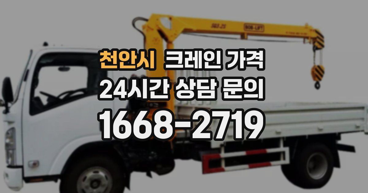 천안시 크레인 가격