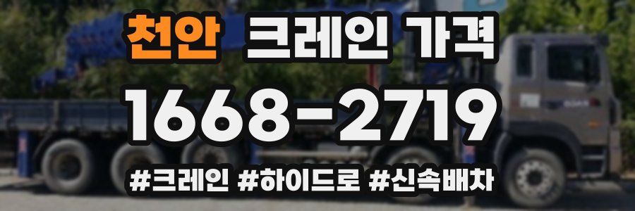 천안 크레인 가격