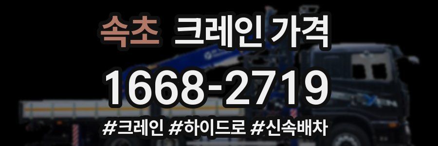 속초 크레인 가격