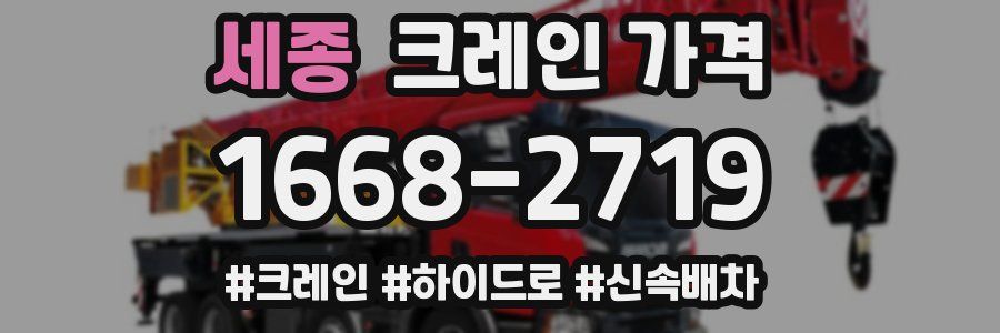 세종 크레인 가격