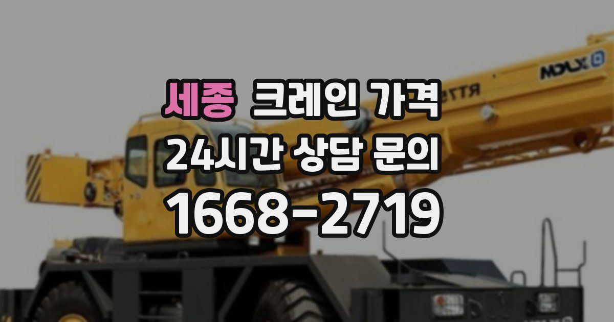 세종 크레인 가격