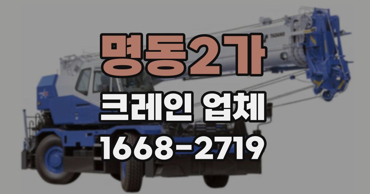 명동2가 크레인 업체