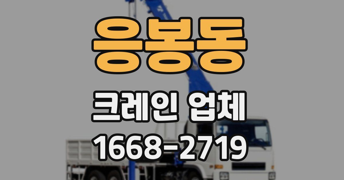 응봉동 크레인 업체