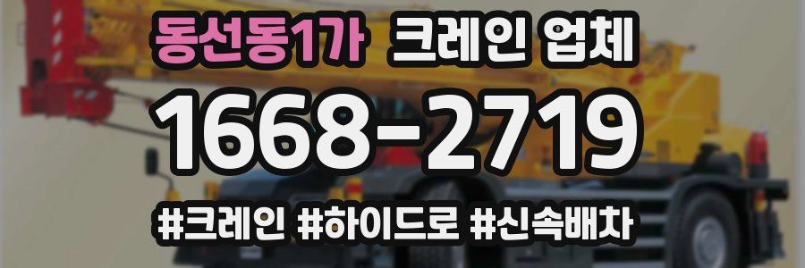동선동1가 크레인 업체