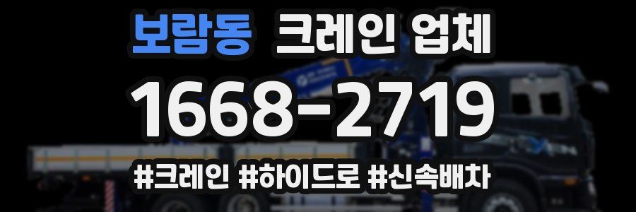 보람동 크레인 업체