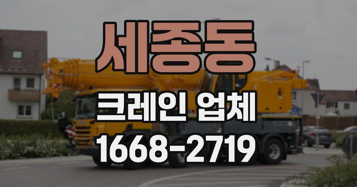 세종동 크레인 업체