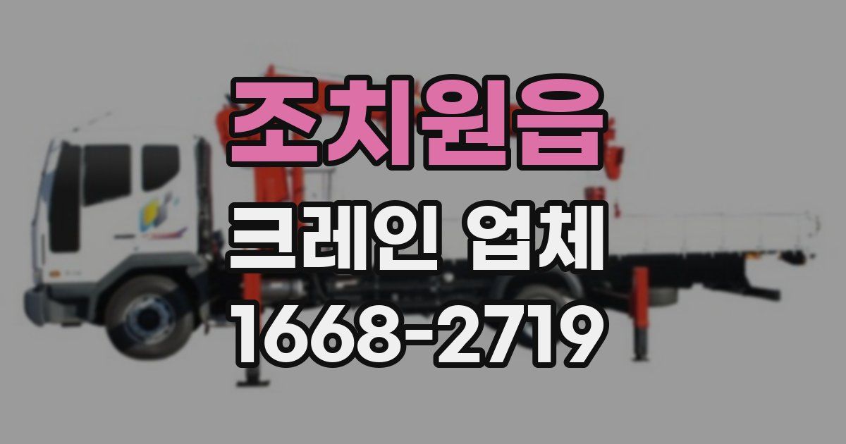 조치원읍 크레인 업체