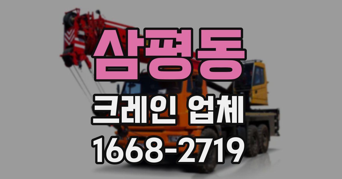 삼평동 크레인 업체