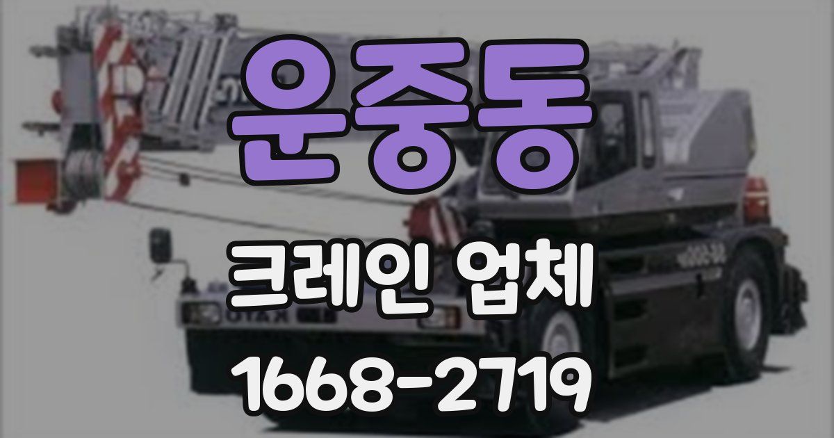 운중동 크레인 업체