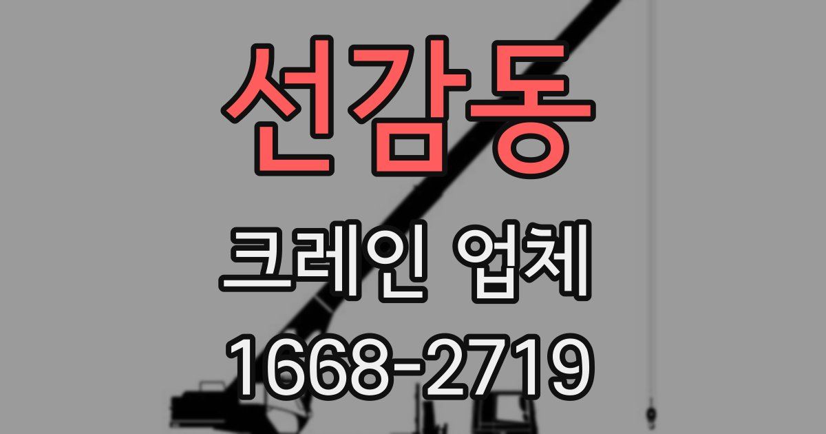 선감동 크레인 업체