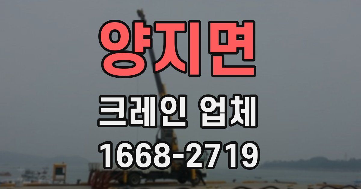 양지면 크레인 업체