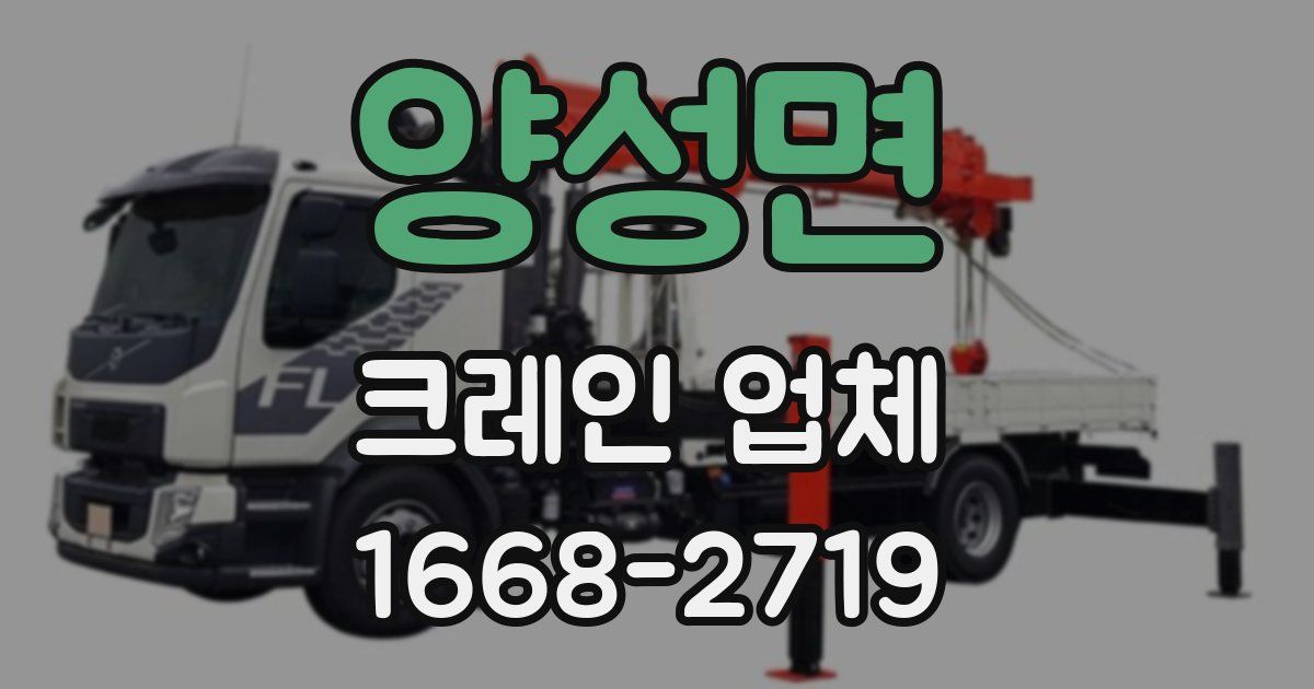 양성면 크레인 업체