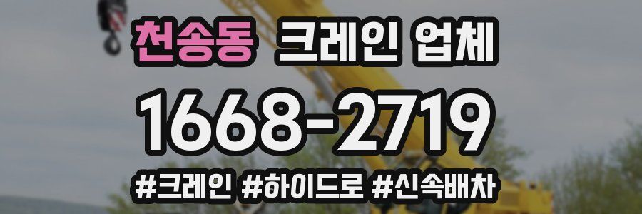 천송동 크레인 업체