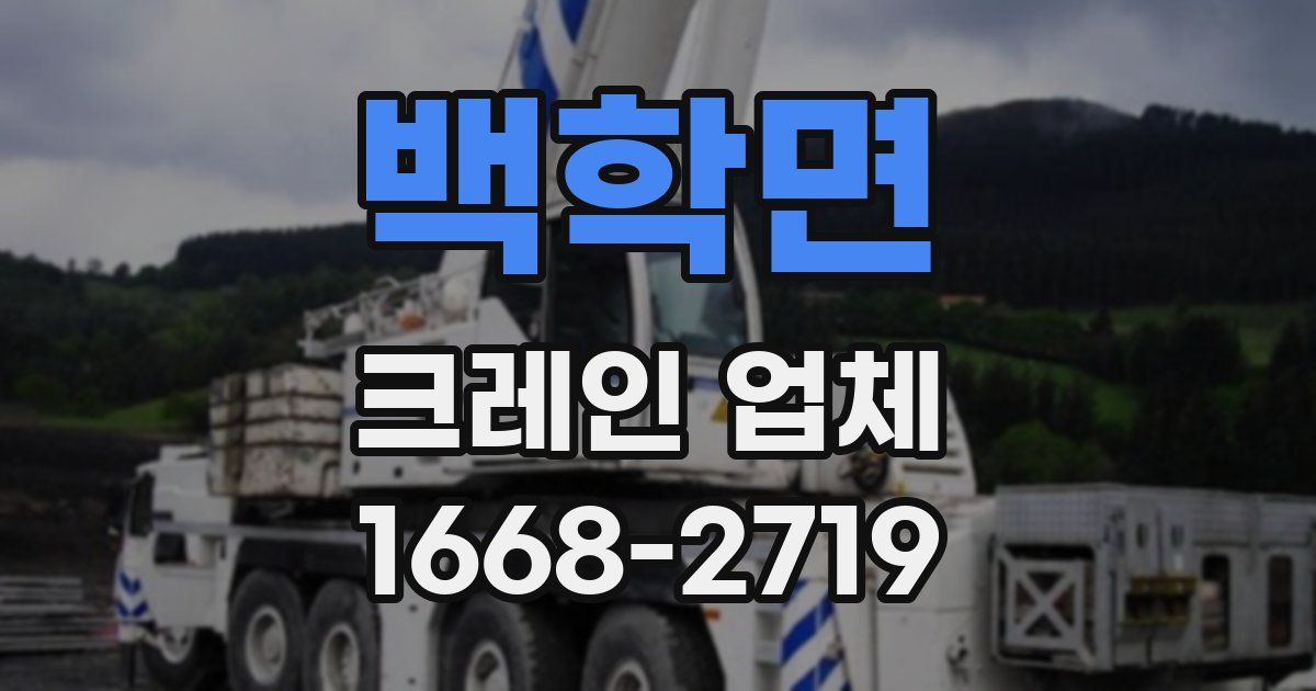 백학면 크레인 업체