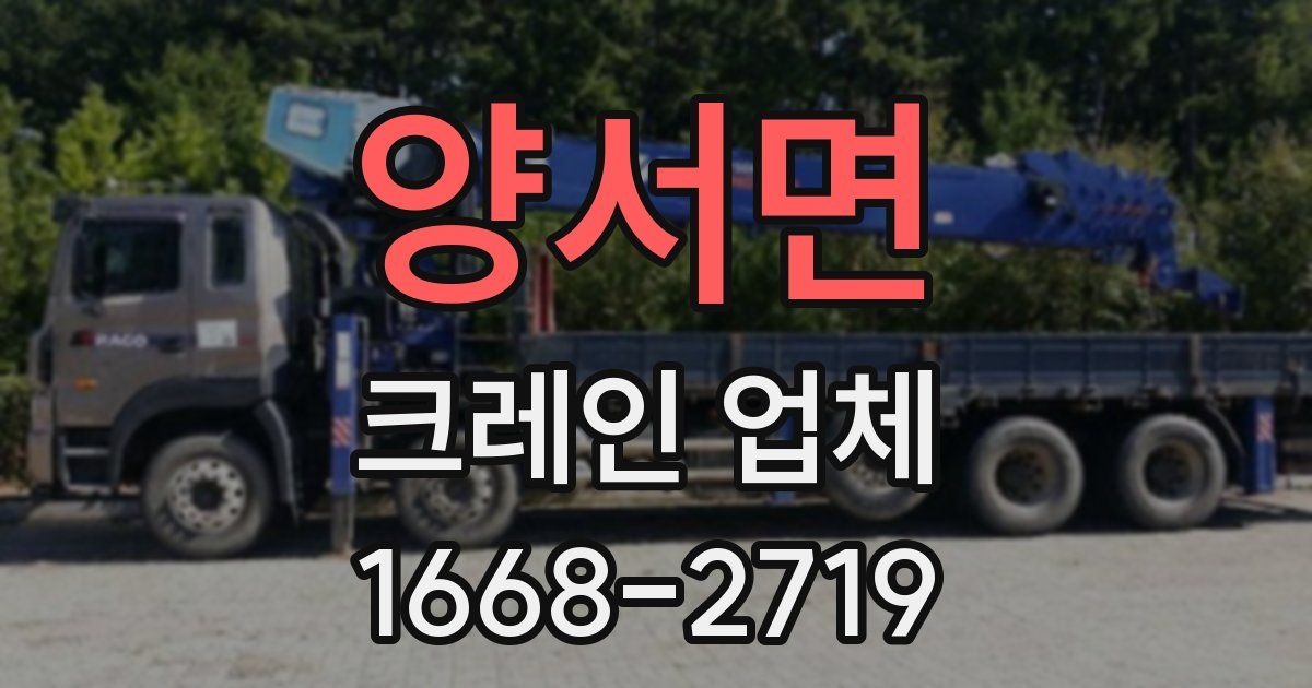 양서면 크레인 업체