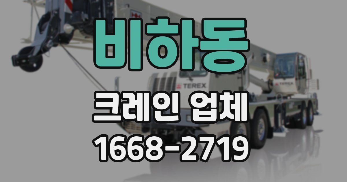비하동 크레인 업체