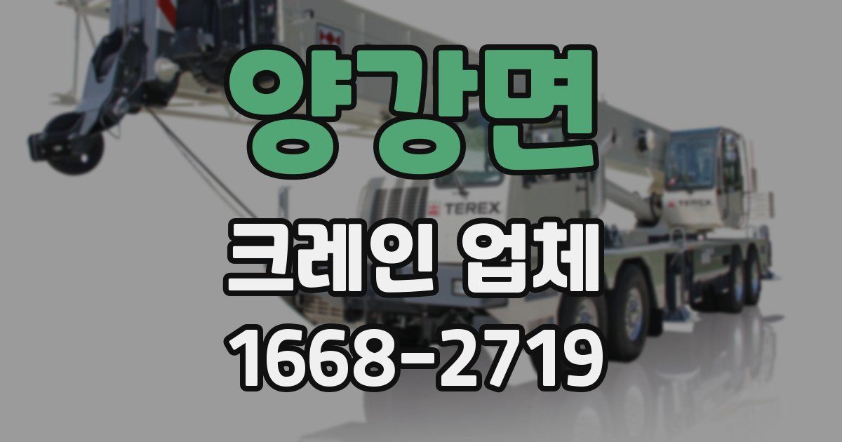 양강면 크레인 업체