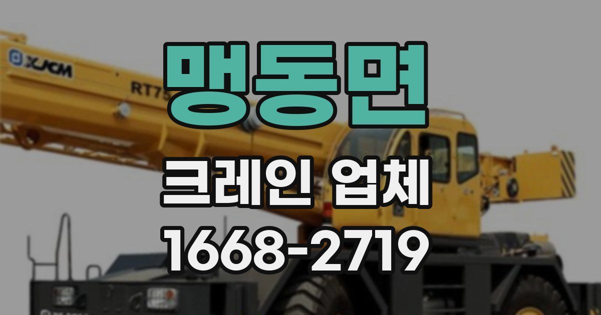 맹동면 크레인 업체