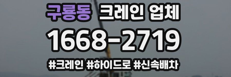 구룡동 크레인 업체