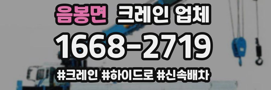 음봉면 크레인 업체