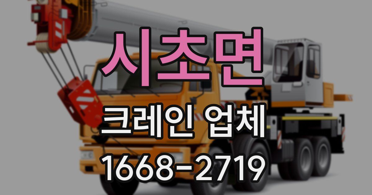 시초면 크레인 업체