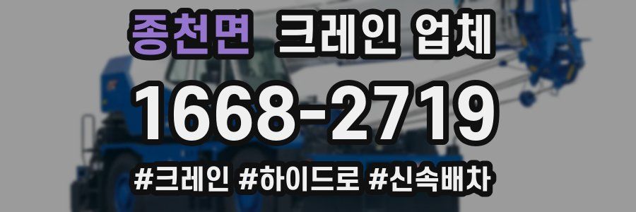 종천면 크레인 업체