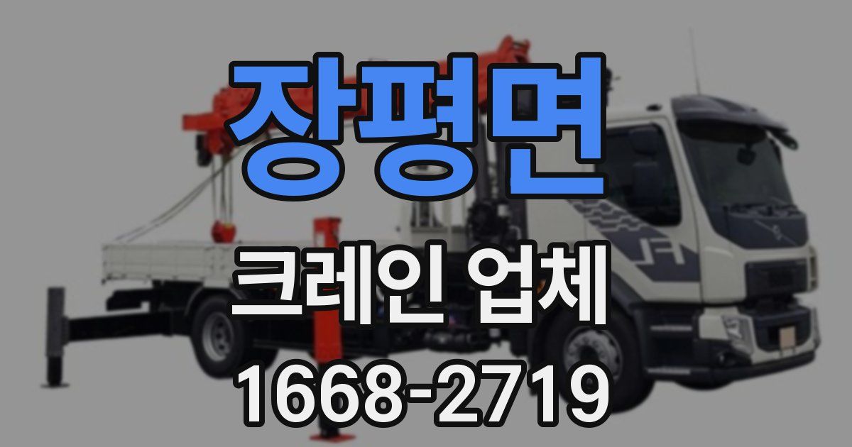 장평면 크레인 업체