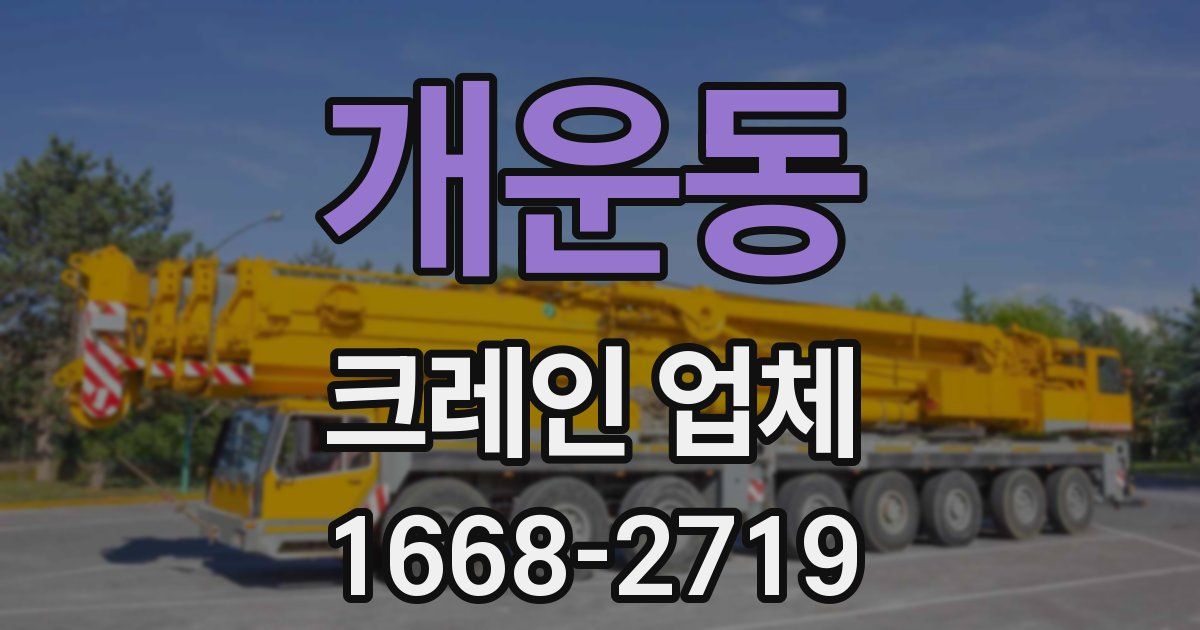 개운동 크레인 업체