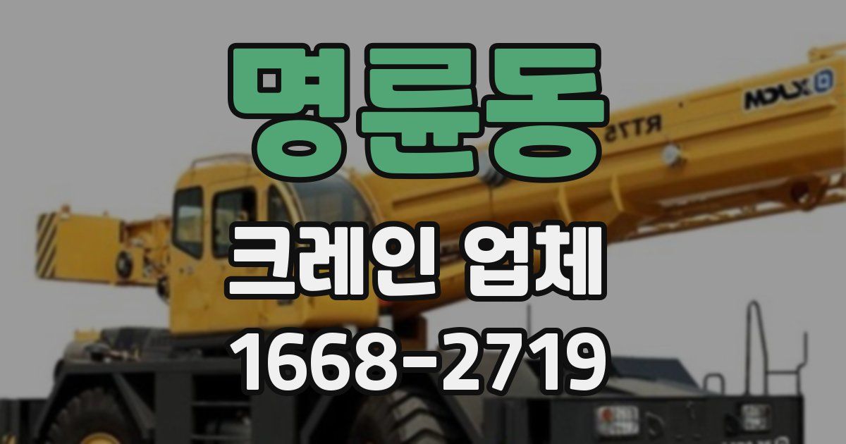명륜동 크레인 업체