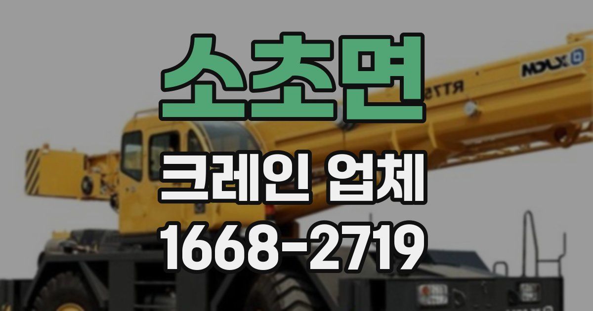 소초면 크레인 업체